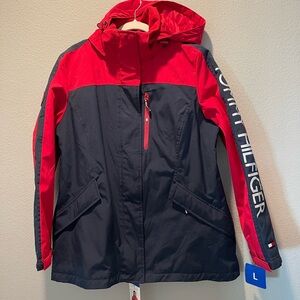 Tommy Hilfiger Red and Black Hooded Jacket